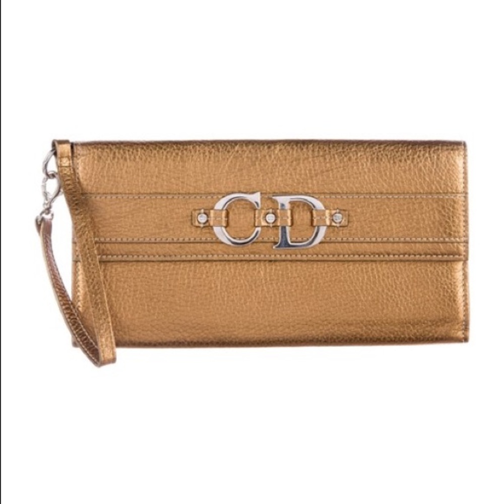 NWT!!! DIOR Gold Metallic Wristlet